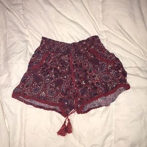 Knox Rose High Waisted Paisley and Lace Shorts